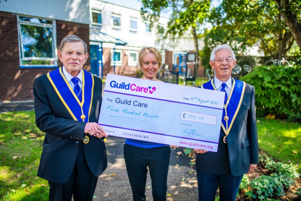 Worthing Temple Lodge presenting their donation to Guild Care